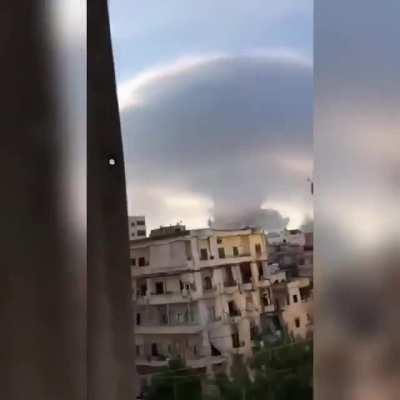 This massive explosion was taken in Beirut, the explosion was shaking the atmosphere in this video.