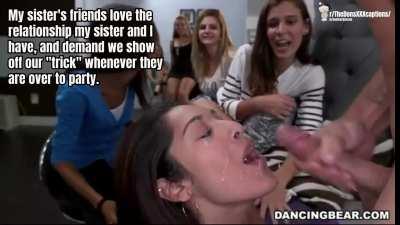 My sister and I have some «tricks»