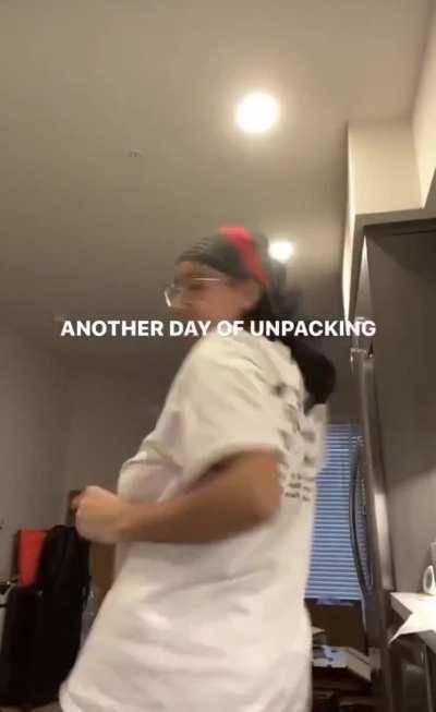 She stretches all her tops