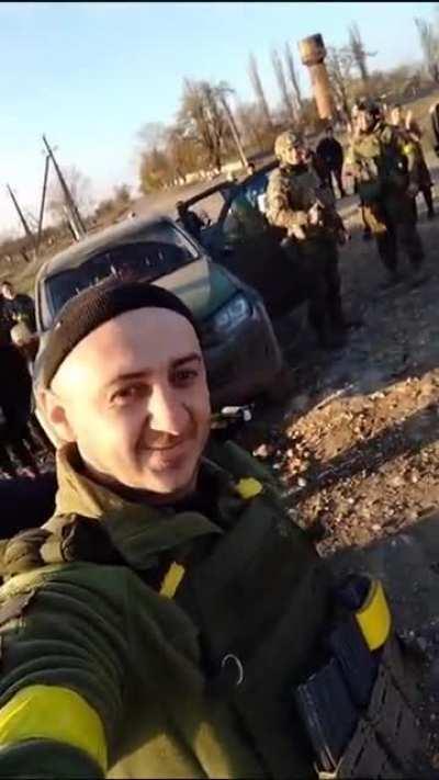 People in liberated Pavlivka (Mykovaiv region)