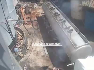 In Turkey, a worker was seriously injured when a tank lid exploded as he was opening it with a cigarette in his mouth.