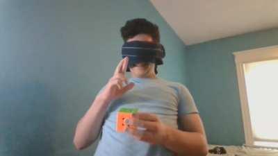 My First Ever Real Attempt at Solving a Rubik's Cube Blindfolded was Truly Tragic