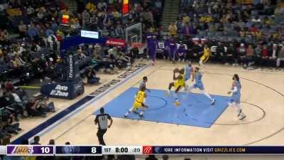 [Highlight] LeBron James, Lakers power forward, scores a field goal via a dunk shot.