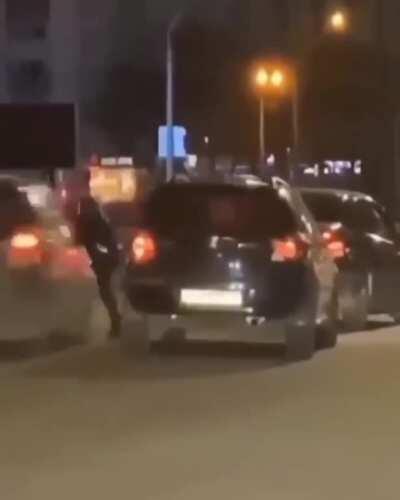 WCGW messing with a car on the road