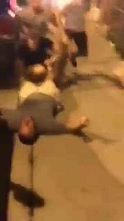 Some poor guy getting mugged.