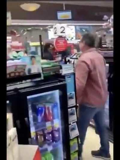 Anti-masker in Orange County, California freaks out and throws his shopping cart
