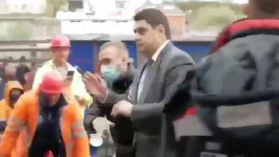 Russia's FESCO new president getting a warm welcome from the employees after they heard him calling the workers 