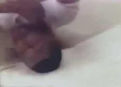 18 year old Mike Tyson stretches his neck