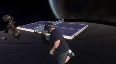 Man forgets he's still in vr