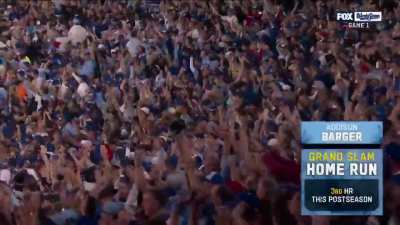 Addison Barger with the first pinch-hit grand slam in world series history