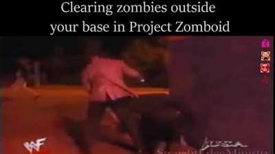 Clearing zombies outside your base in Project Zomboid