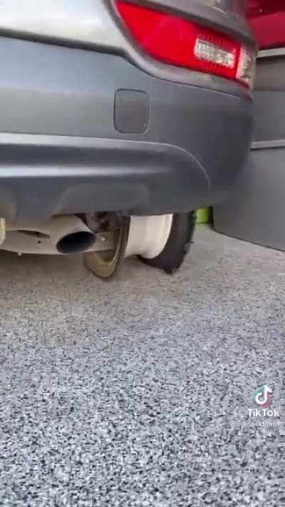 She ignored the bang, sudden change in traction, and low tire pressure light