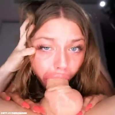 Her throat is so good at draining his cock