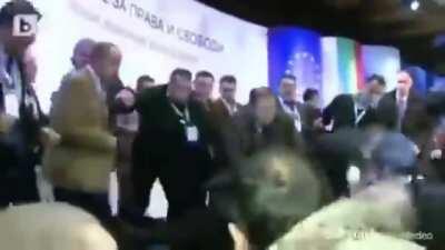 Some guy put a gun towards him, he just kinda smacked it away and well, my meme senses were tingling lmao