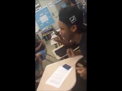 Kid beatboxes while teacher reads Dr. Seuss