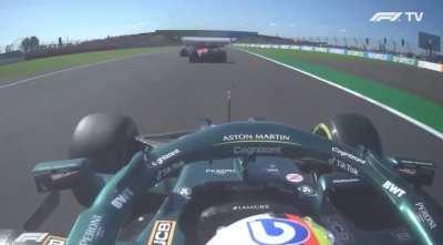 Russell vs Sainz incident from Vettel onboard camera