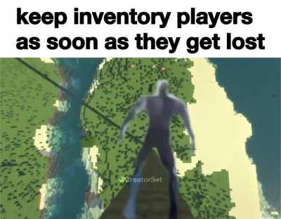 [Example] Minecraft Keep Inventory players as soon as they get lost: