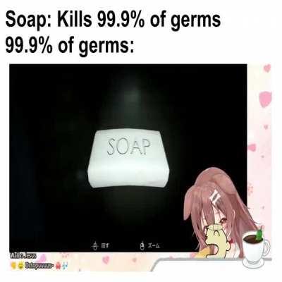 A friendly reminder to wash your hands in this pandemic featuring Korone