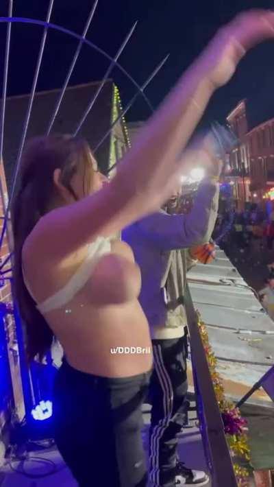 Don’t mind me, just flashing my titties in public!