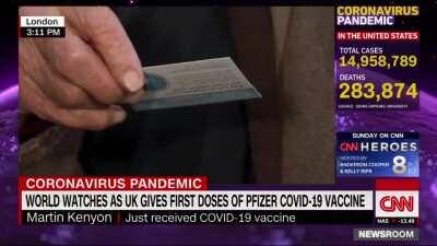 Quintessentially English 91 year old, Martin Kenyon, tells the world about his shite lunch and covid inoculation.