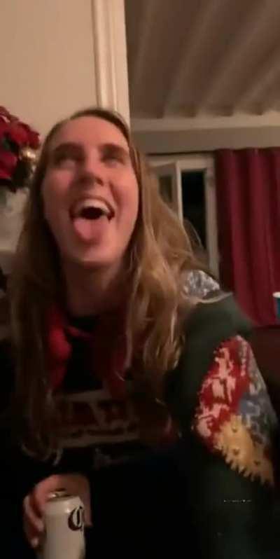 Bathroom threesome at a house party