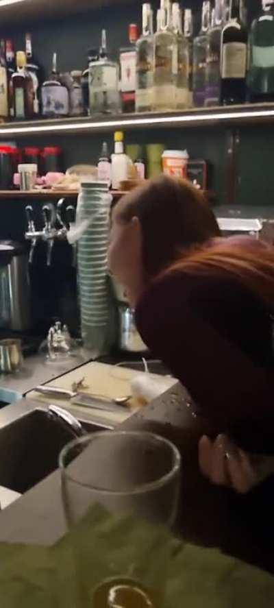 HMC while I enjoy pomegranat soda siphon right in my mouth