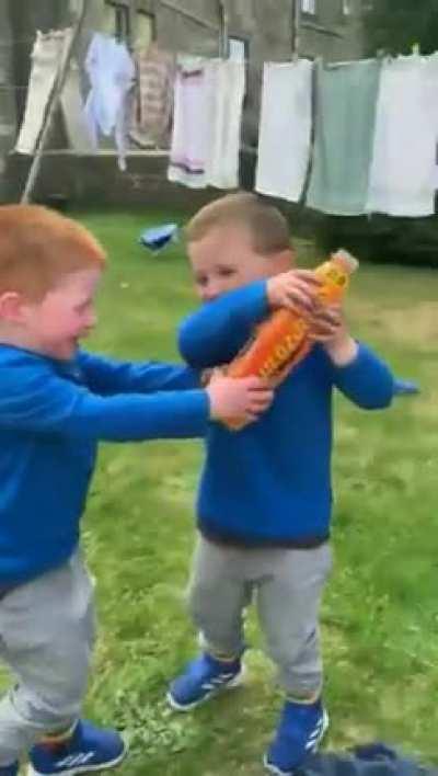 Drinking buddies when one of you brings a bottle of buckie to the sesh.