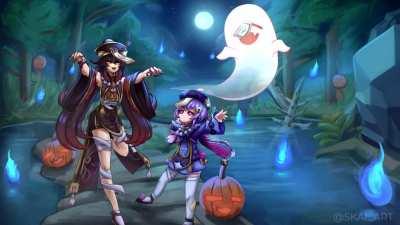 Halloween Tao and Qiqi for Spooky Month!