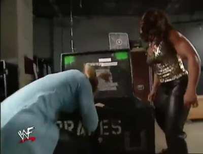 Jazz demolishes and breaks trish stratus hand