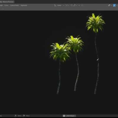 Made a simple palm tree generator using geonodes. (WIP)