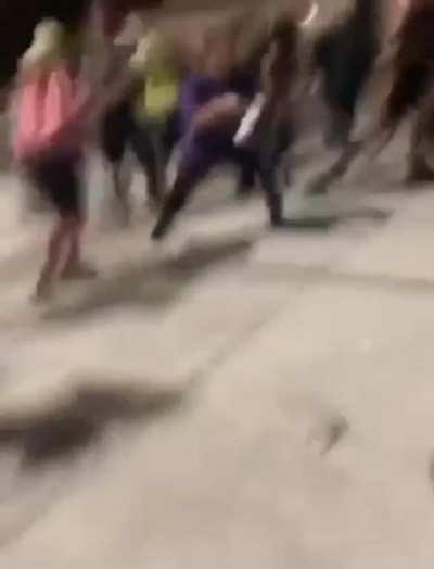 Police coming out of their department building to fire at protesters. Who is starting the violence here?