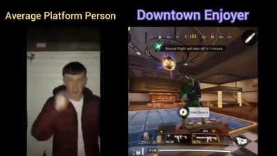 Guy who lands on Aerial Platform vs Downtown Enjoyer