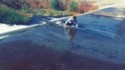 WCGW If you try to cross a river on a bike