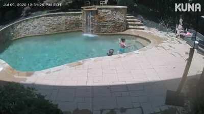 Sunbathing mom escapes death by seconds.