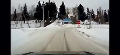 Speeding+winter+turn=