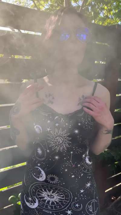 Smoke outside with me and you might get to see my cute little tits