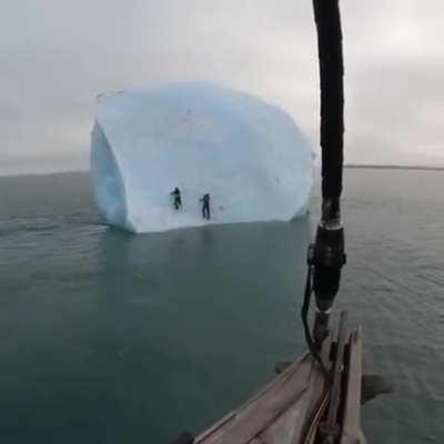 Kids, this is why you do not climb on icebergs