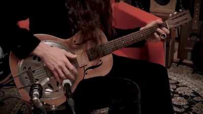 Seven Nation Army played in the style of Delta Blues on a slide guitar (performed by Justin Johnson)