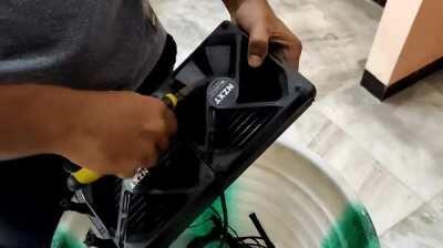 Had to destroy my (defective) Kraken x62 because of RMA procedure. Thought you guys might enjoy it! (more info in comments)