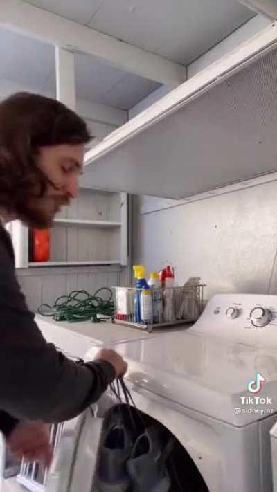 How you are actually supposed to dry your shoes in the dryer: