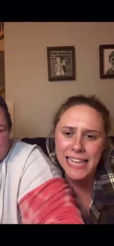 Deaf sister mimicking words