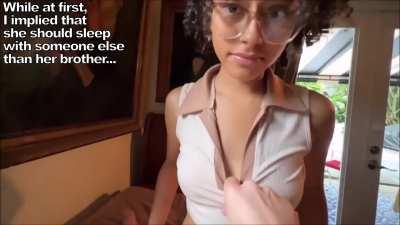 Brother can’t let her nerdy little step-sister go off to college as a virgin.