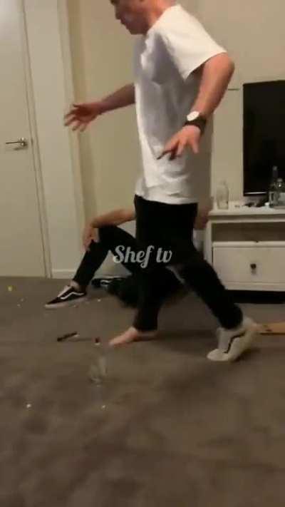 Yeah let’s football kick a knife