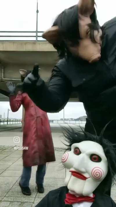 What Hoffman and Amanda do while waiting for the victims to wake up: