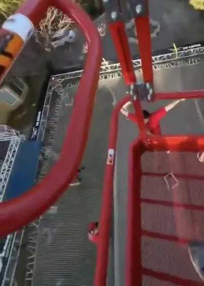 WCGW Jumping on trampoline right under a platform