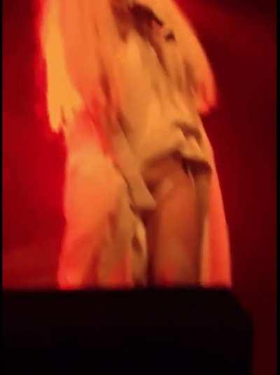 Lady Gaga flashing her bush onstage