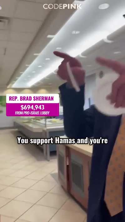 code pink confronts Dem congressman about forced starvation in gaza