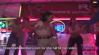 Hot college bar wet t-shirt contest with big natural tits getting fucked.