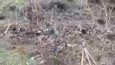 A Ukrainian soldier clearing the trenches has an intense fight with a Russian.