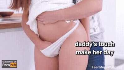 Daddy's touch is your lucky charm, right princess?